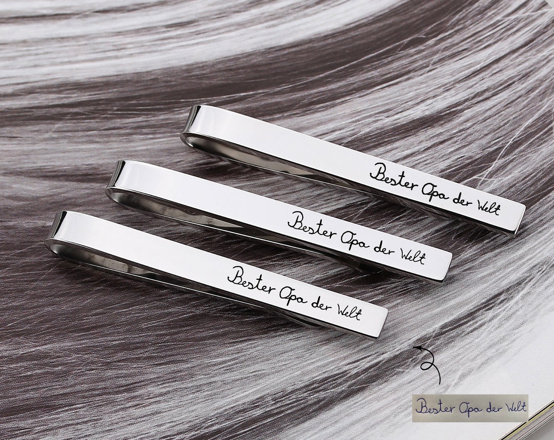 Custom Tie Clips, Stainless Steel Tie Clip,personalized Handwriting Tie