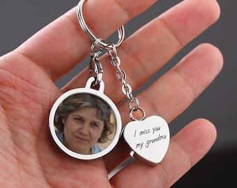 Custom Cremation Urn Keychain with Photo Pendant Keychain, Urns for Human Ashes Personalized, Memorial Keepsake Gift, Memorial Keychain