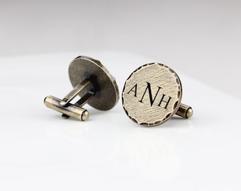 Personalised Initial Name Cufflinks, Groom Wedding Cufflinks, Wedding Party Gifts For Men, Anniversary Gifts For Men, Gift For Husband