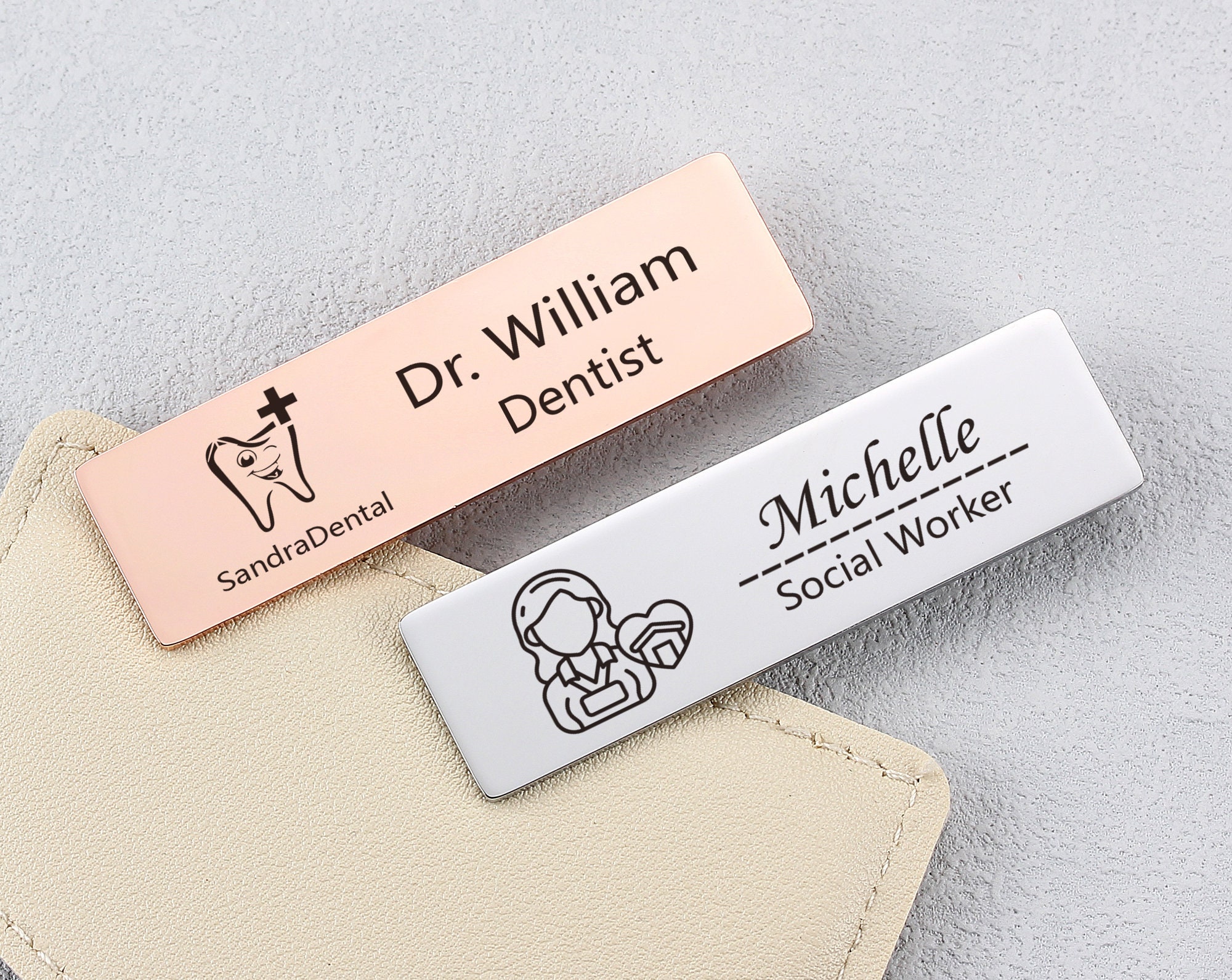 Custom Name Tags with Pin, Personalized Your Business Logo Badge, Custom Company Branded Business Staff Identification Badge for Employee