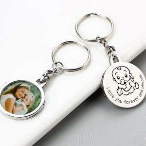 Personalised Photo Keyring, Custom Keychain with Handwriting, Unique Gifts from the Heart, Valentines Birthday Wedding Christmas Gift Ideas