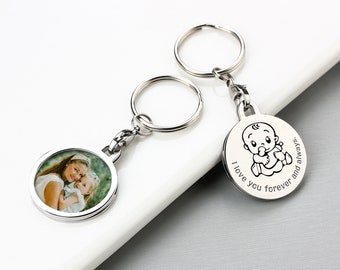 Personalised Photo Keyring, Custom Keychain with Handwriting, Unique Gifts from the Heart, Valentines Birthday Wedding Christmas Gift Ideas