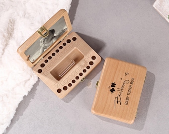 Personalized Tooth Box for Girls and Boys, Custom Photo Wooden Tooth Box, Lost Teeth Storage for Kids, Dropped Tooth Keepsake Storage Box