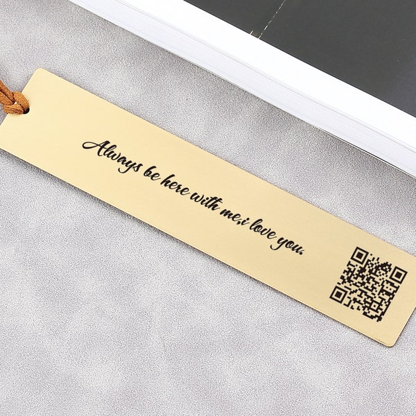 Personalized QR Code Bookmark, Custom Code Bookmark, Engraved Music Code Keychain, Scannable QR Code Bookmark, Custom Gifts For Him