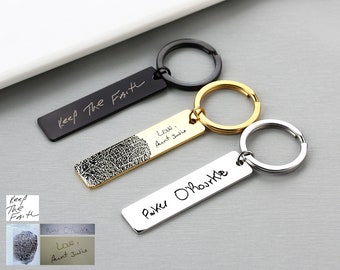 Porte-clés personnalisé avec empreintes digitales pour femme, Idées cadeaux personnalisées pour la fête des mères, cadeau fête des pères, cadeau de Noël pour papa