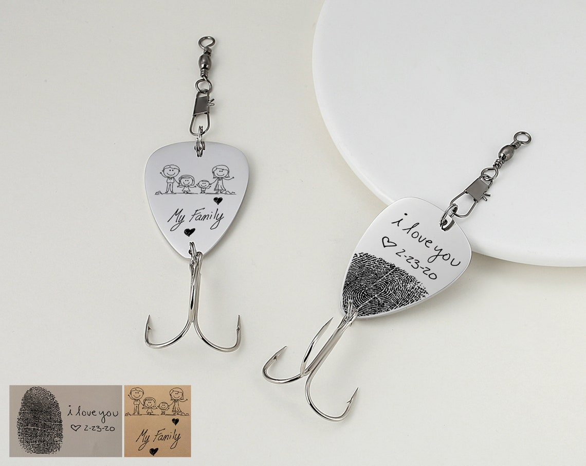 Handmade Stamped Fishing Lure Personalised Laser Engraved Etsy UK