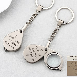 Llavero con lupa de bolsillo 20X personalizada, minilupa grabada con llavero, lupa portátil con llavero para leer