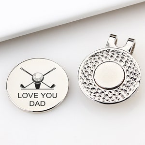 Personalized Golf Ball Marker, Fathers Day Gift, Golf Hat Magnetic Clip For Dad, Engraved Golfer Gift, Anniversary Gift, Groomsmen Gifts