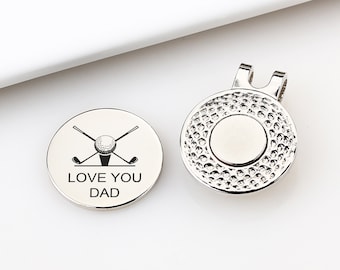 Personalized Golf Ball Marker, Fathers Day Gift, Golf Hat Magnetic Clip For Dad, Engraved Golfer Gift, Anniversary Gift, Groomsmen Gifts