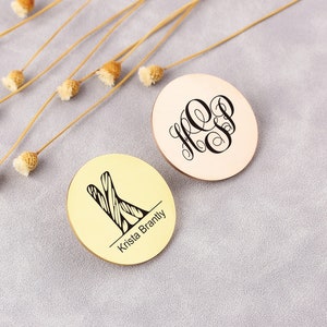 Broche personnalisée avec logo, épinglette mariage, broche prénom personnalisée, épingles avec symboles gravés tous symboles, cadeau d'anniversaire de mariage d'entreprise image 7