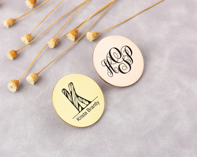 Custom Brooch Pin Logo, Wedding Lapel Pin, Customized Initial Name Brooch, Egraved Any Symbols Lapel Pins, Company Wedding Anniversary Gift image 7