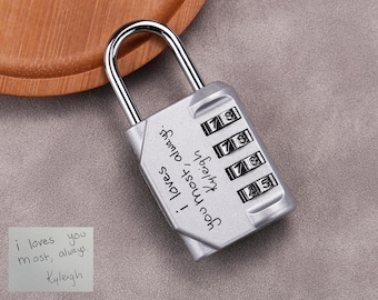 Personalized Combination Lock, Actual Handwriting Combination Padlock for School Gym Locker, Outdoor Storage, Fence, Sports Locker,Gate,Case