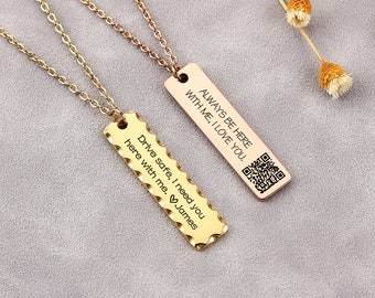 Custom QR Code Necklace, Personalized Song, Message, Picture, Link QR Code Necklace, Voice Code Charm, Christmas Gift, Gift For Her Mom Gift