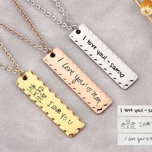 Actual Handwriting Neklace, Personalized  Fingerprint Handprint Necklace, Signature Necklace, Memorial Keepsake Jewelry, Christmas Gift