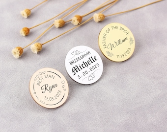 Benutzerdefinierte Brosche Pin Logo, Hochzeit Revers Pin, benutzerdefinierte Anfangsname Brosche, graviert alle Symbole Anstecknadeln, Firma Hochzeitsjubiläum Geschenk