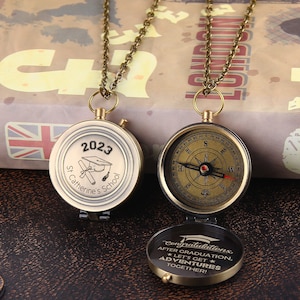 Engraved Compass, Personalized Graduation Gift Compass, Class of 2023 Gift, Grad Gifts Compass, Gift For Son, Grandson Graduation Gift