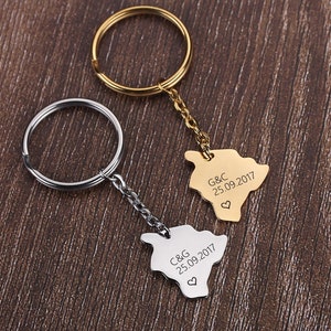 Porte-clé Hawaï, porte-clé d&#39;État, cadeau de ville natale, bijoux d&#39;Hawaï, bijoux d&#39;État, porte-clés de maison, cadeau d&#39;Hawaï, cadeau pour lui