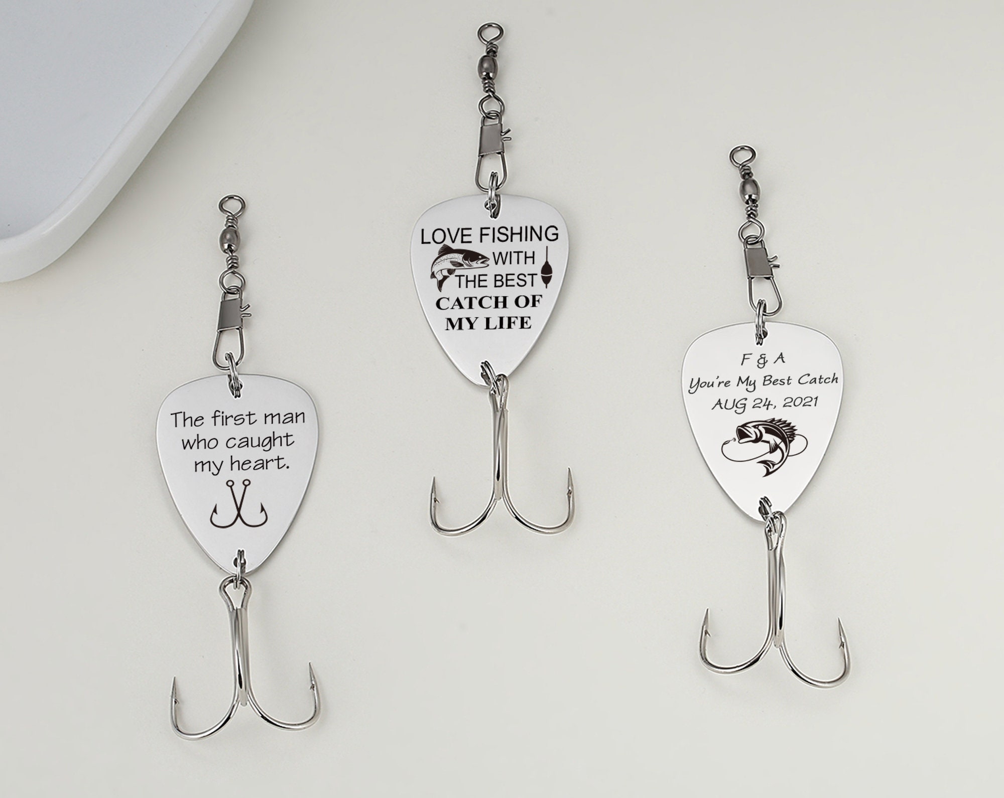 Handmade Stamped Fishing Lure Personalised Laser Engraved Etsy