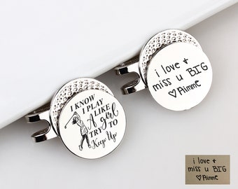 Personalized Golf Ball Marker With Handwriting, Fathers Day Gift, Golf Hat Magnetic Clip For Dad, Engraved Golfer Gift, Anniversary Gift