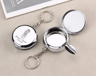 Personalized Men's Keychain, Custom Key chain Mini Ashtray, Outdoor Convenient ashtray, Custom Boyfriend Birthday Groomsmen Gift