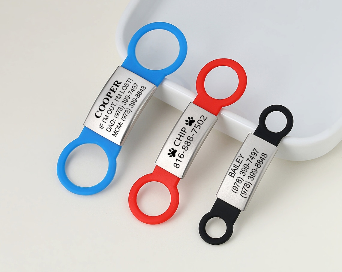 Personalized Silent Dog Tag Quiet Pet ID Tag Slide on Etsy