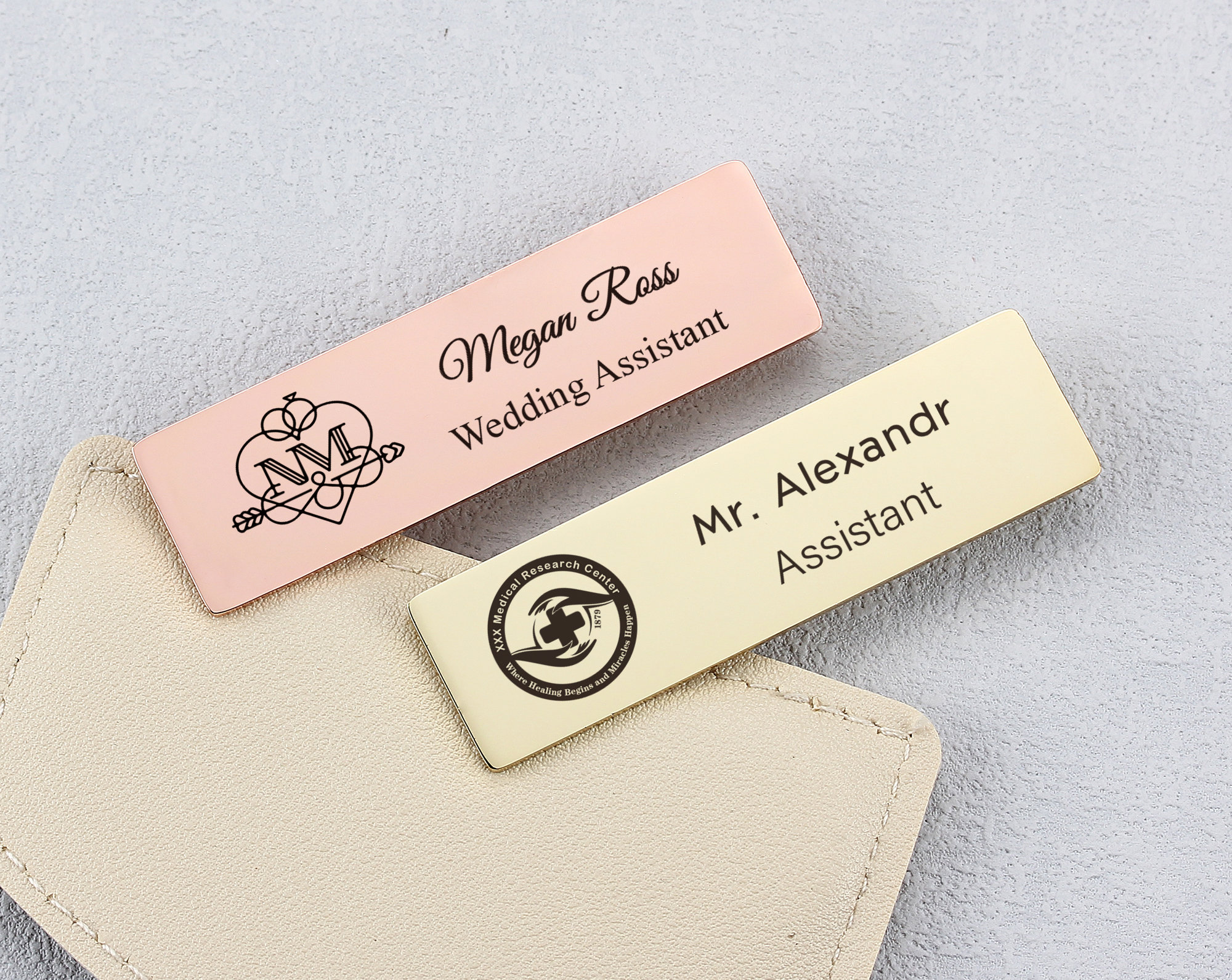 Custom Name Tags with Pin, Personalized Your Business Logo Badge, Custom Company Branded Business Staff Identification Badge for Employee