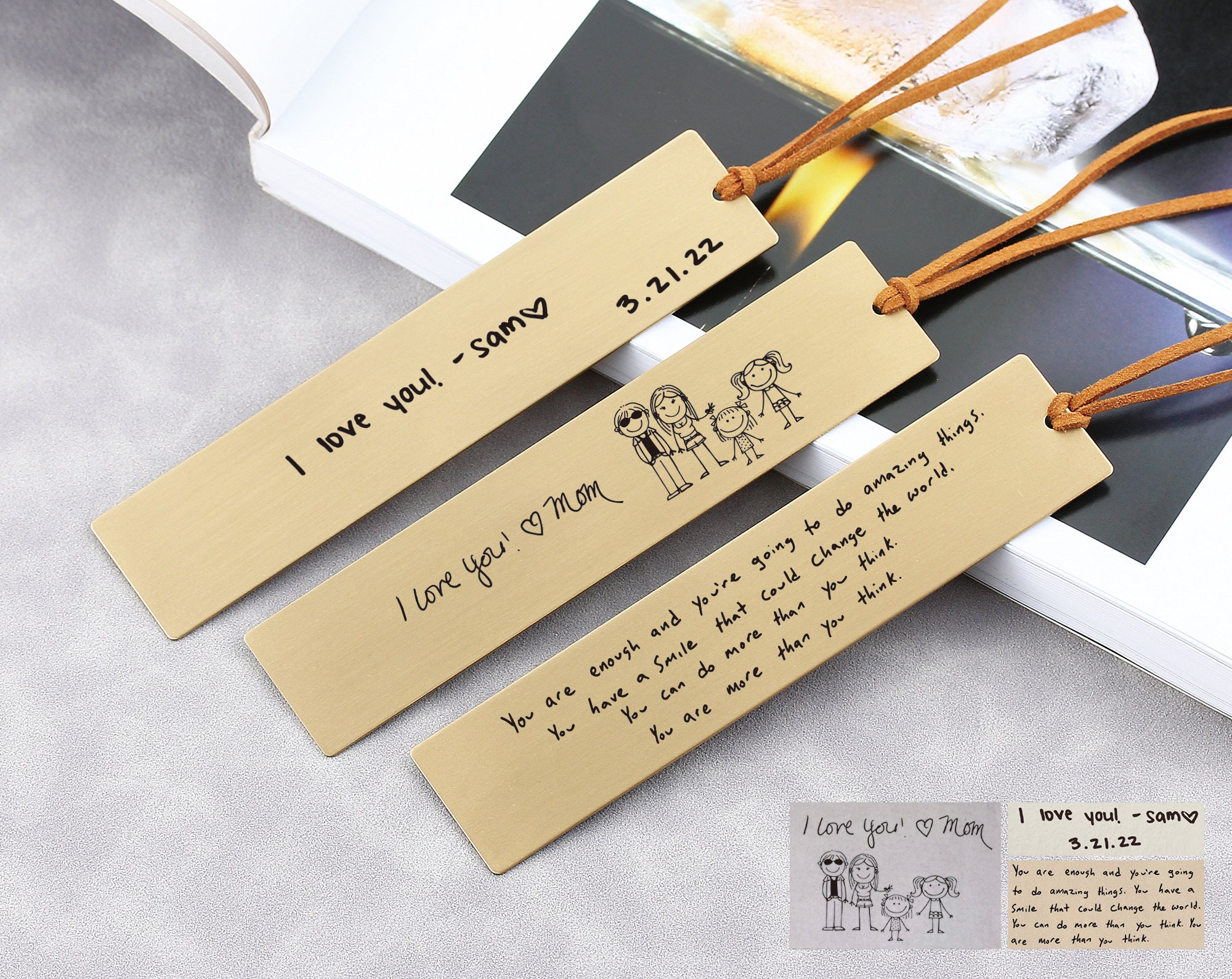 Personalized QR Code Bookmark, Custom Code Bookmark, Engraved Music ...