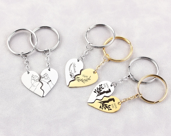 Gift For Gamers Player 1 Player 2 Matching Keychains - Cute Gamer Couple Gift Set With Heart Design Video Game Lover Gifts