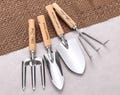 Personalised Garden Tool Set of 4, Trowel, Transplant, Fork, Gardening Gifts for Gardener, Gardening Gifts for Women Men, Father's day gift