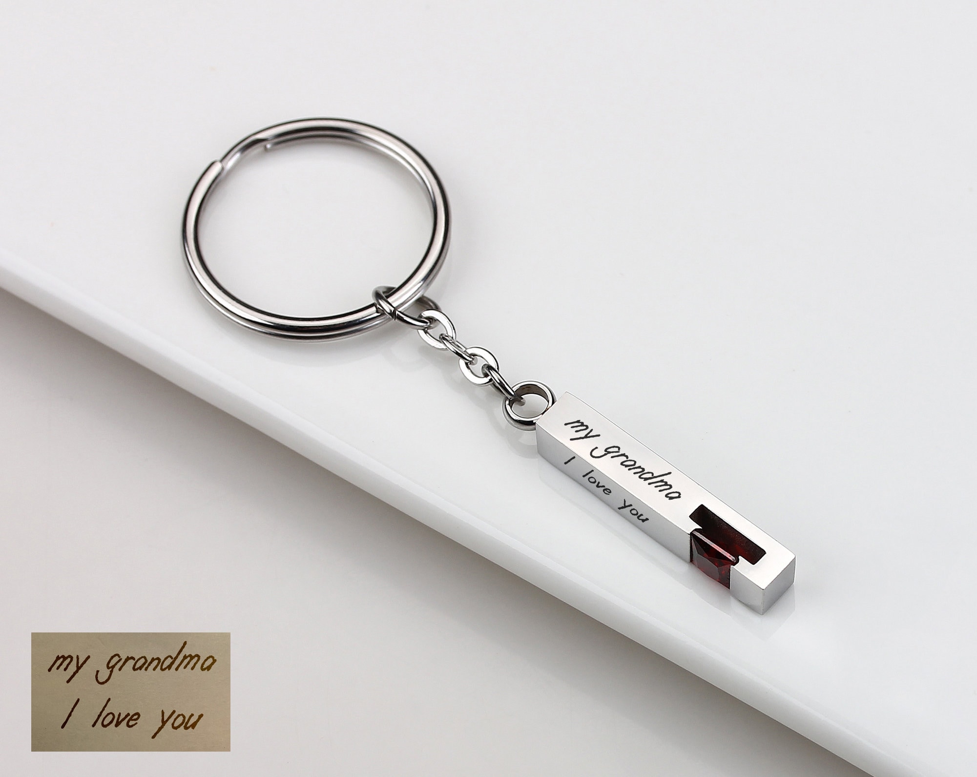 Cremation Urn Bar Keychain for Ashes, Custom Birthstone Memorial ...