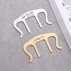 Porte-pages personnalisé pour notes de musique, clip pour partitions personnalisées, accessoire pour pupitre d'écriture gravé à la main, cadeau pour elle, lui, papa, maman