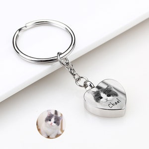 Dog Ashes Keychain Gifts for Pets Urn Memorial Keyring Heart Cremation Pet Memorial Gift Cremation Jewelry Personalized Pet Portrait  Gift