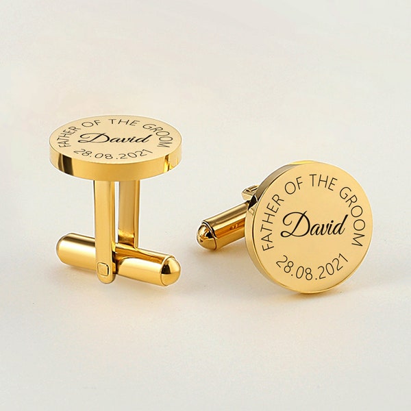 Personalised Gold Initial Cufflinks, Engraved Cufflinks, Wedding Birthday Gift, Mens Cufflinks, Cufflinks For Groomsmen, Cufflinks For Men