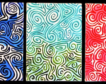 Original Spiral Oil Paintings - 5x7 Abstract Art, Your Choice
