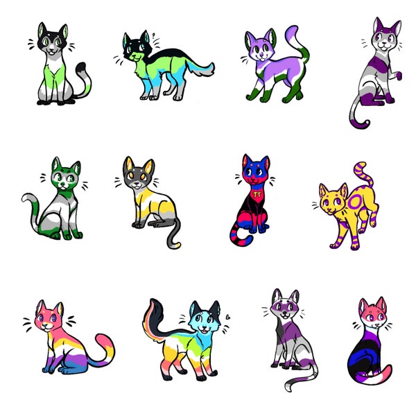 Más pegatinas de gatos del orgullo