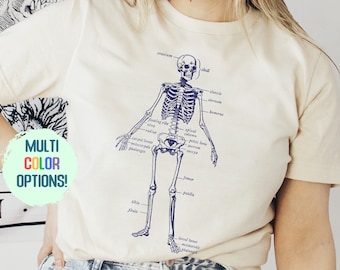 Anatomie Skelettsystem T-Shirt: Pre-Med Studenten, Dark Academia Geschenk