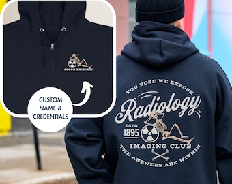 Radiology Jacket Xray Tech Jacket Radiologic Technologist Zip Up Hoodie Rad Tech Week Gift Personalized Radiology Sweatshirt IR Tech Sweater