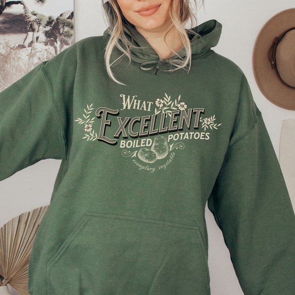 Excelente sudadera con capucha de patatas hervidas Orgullo y prejuicio sudadera con capucha apenas tolerable Jane Austen amante regalo orgullo y prejuicio sudadera
