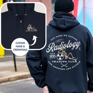 Radiology Jacket Xray Tech Jacket Radiologic Technologist Zip Up Hoodie Rad Tech Week Gift Personalized Radiology Sweatshirt IR Tech Sweater