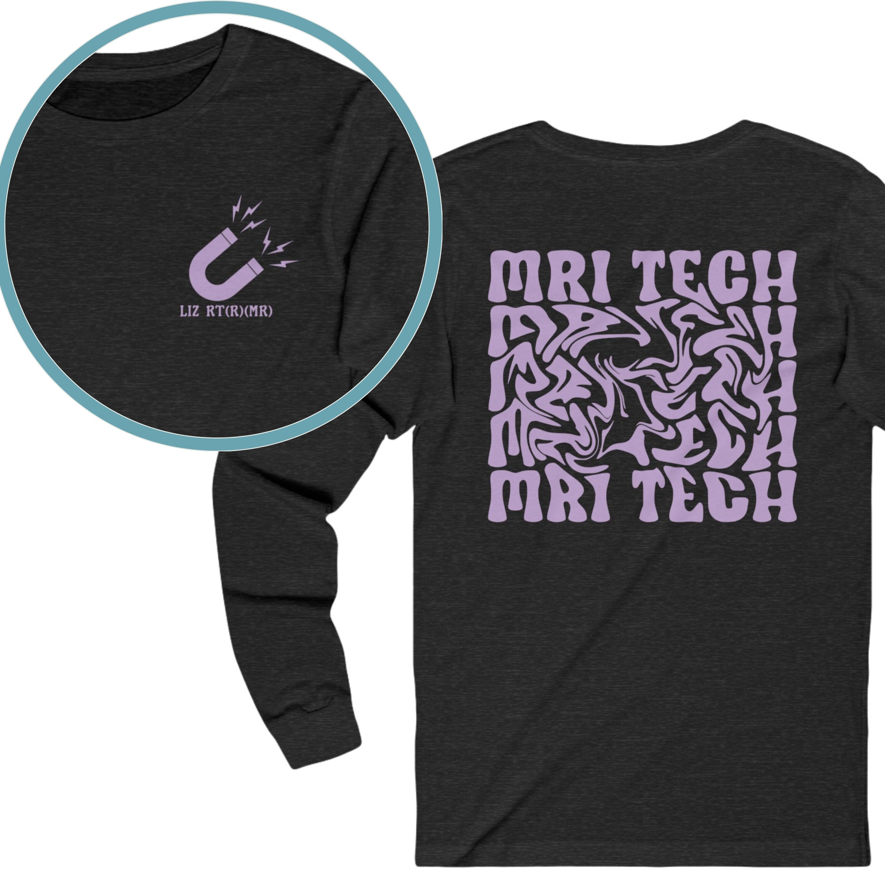 Mri Merch MRI Shirt Personalized MRI Gift MRI Tech Long Sleeve T Shirt Mri ...