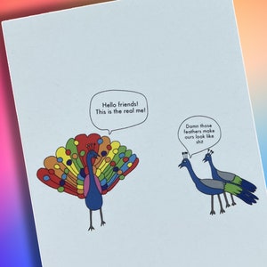 Cartão engraçado de revelação | Cartões LGBT | Presentes para o Orgulho | Orgulho Gay | Cartões de incentivo | Cartão de orgulho | Cartões de felicitações queer | História LGBT