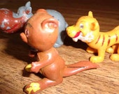 Vintage plastic toys lion, kangaroo and hippo, free shipping, vintage plastic toys, plastic zoo animals, circus animals, made in hong kong