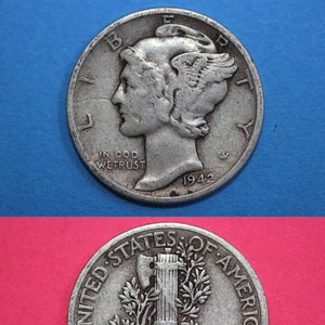 10 Silver Mercury Dimes Junk Silver Coins Legible Dates No Slicks or Major Damage 90 Percent Silver