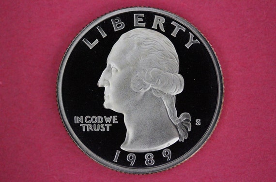 1989-S Clad Proof Washington Quarter Mirror Deep Cameo Combined Shipping