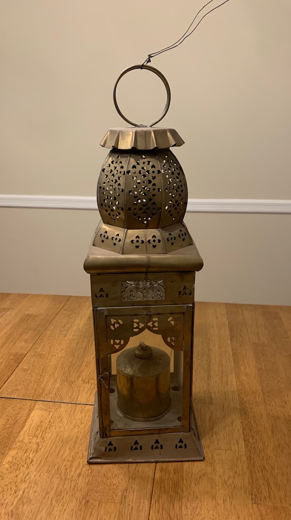 ijs Prijs Metropolitan Vintage Brass olie lantaarn lamp antieke Thailand Gold unieke - Etsy België