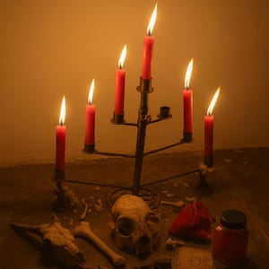 Nächtliche Gruppe Kerzen-Lesung