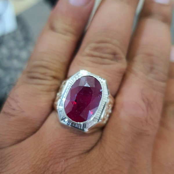 Ruby Men Ring Etsy
