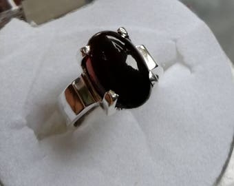 Anello in agata yemenita aqeeq akik shefat al abd habshi colore del sangue alla luce Argento vero 10 grammi