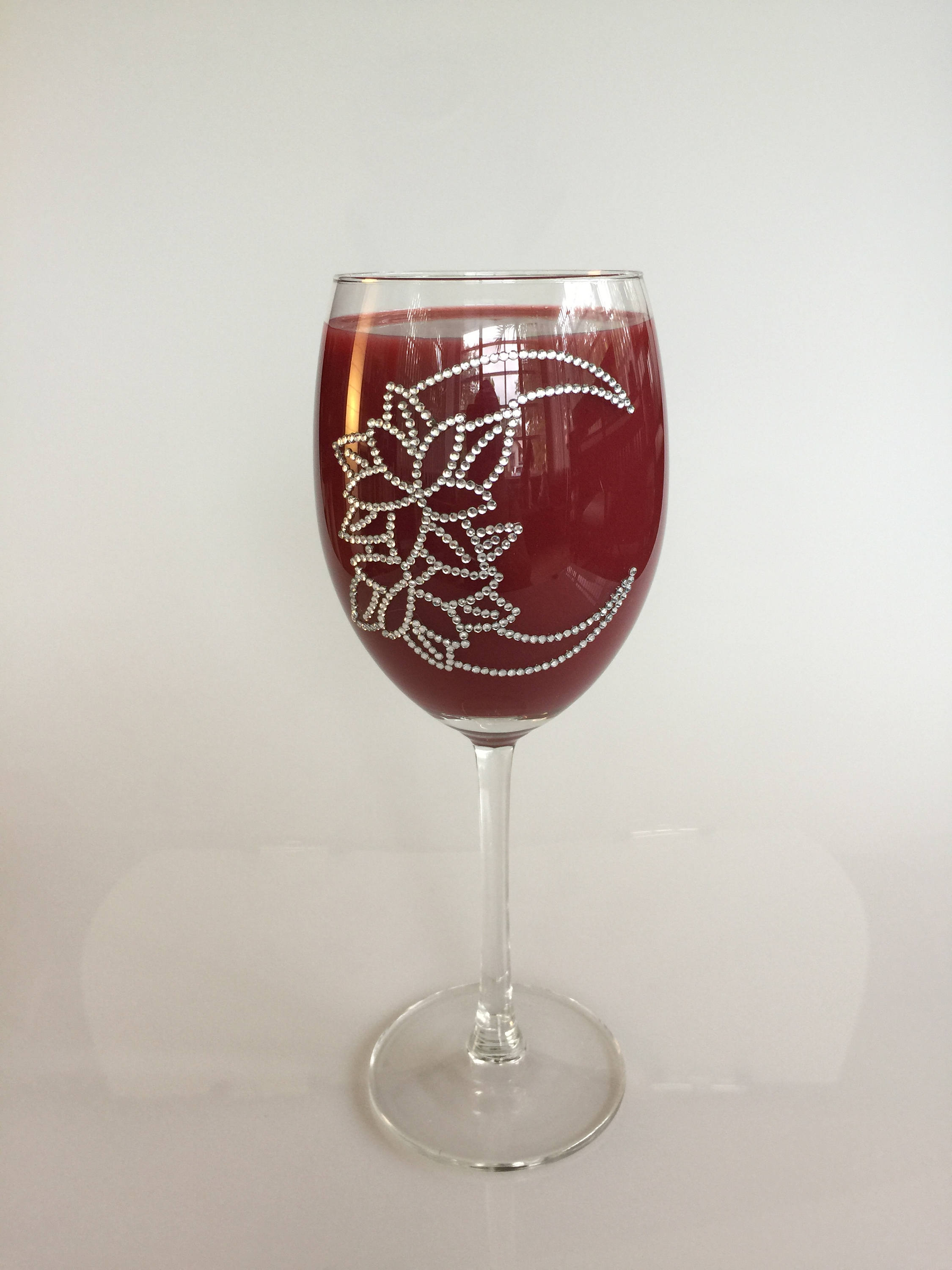 Wine Glass Unique Decorative Handmade. Twosided Same Etsy