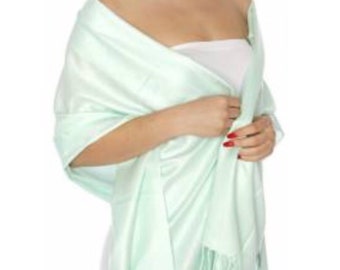 Sea Green Pashmina Wrap for Bridesmaids & Wedding Guests